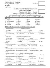 Đề khảo sát chất lượng đầu năm môn Tiếng anh 9 năm học 2015  2016